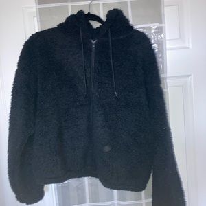 Black fluffy hoodie